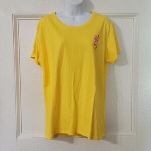 NWT Yellow & Pink Browning Tee Sz XL